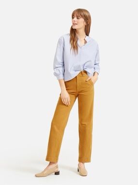 Everlane Straight-Leg Pants in Golden Brown (Mustard)